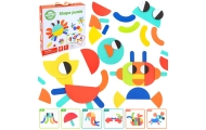 WOOPIE GREEN Drewniana Układanka Montessori 40 Wzorów do Odtworzenia 55 el. Certyfikat FSC					