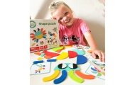 WOOPIE GREEN Montessori medinė dėlionė 40 atkuriamų modelių 55 el. FSC sertifikuota