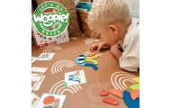 WOOPIE GREEN Drewniana Układanka Montessori 40 Wzorów do Odtworzenia 55 el. Certyfikat FSC					