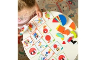 WOOPIE GREEN Montessori medinė dėlionė 40 atkuriamų modelių 55 el. FSC sertifikuota
