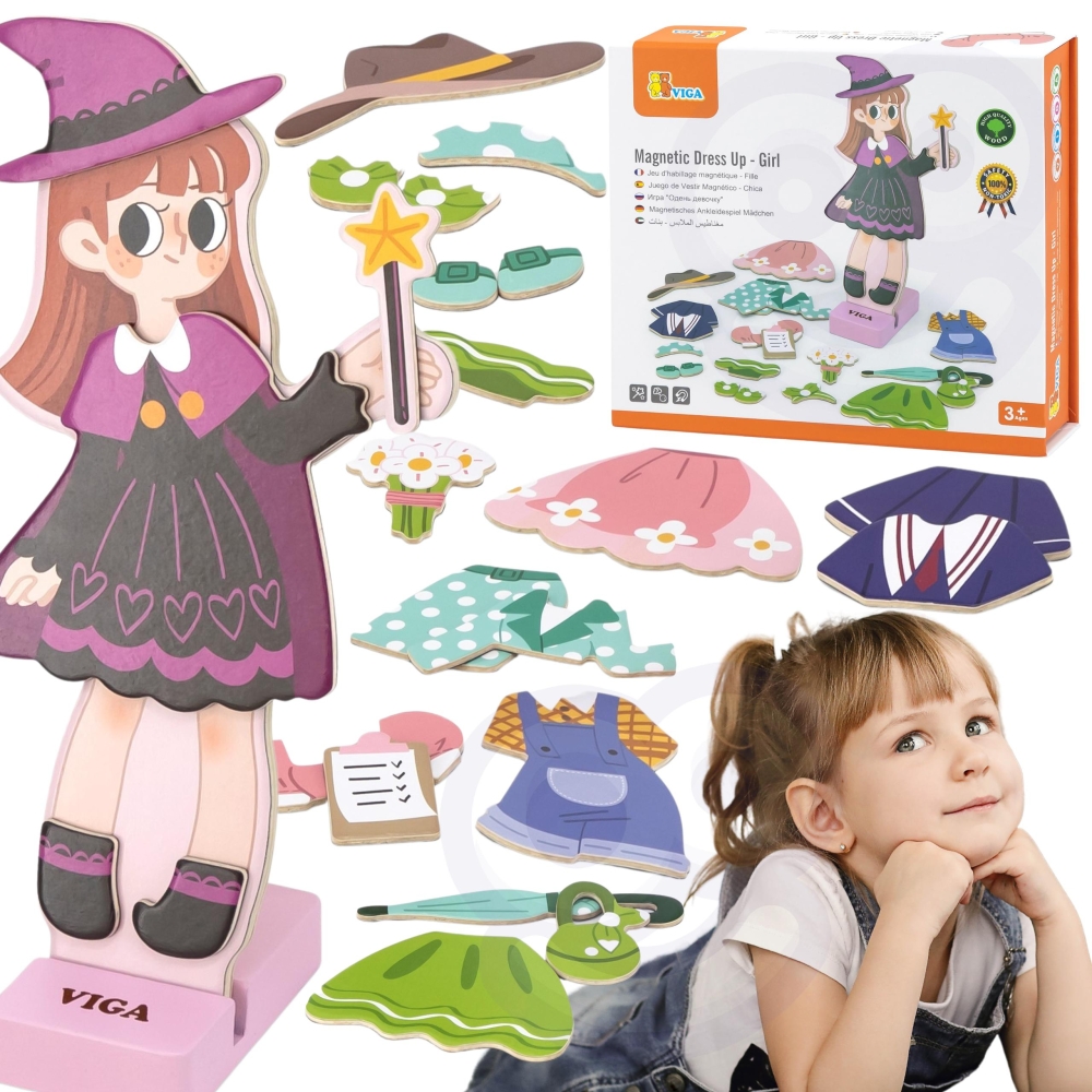 "Viga" medinė dėlionė Magnetinė edukacinė dėlionė "Dress-Up