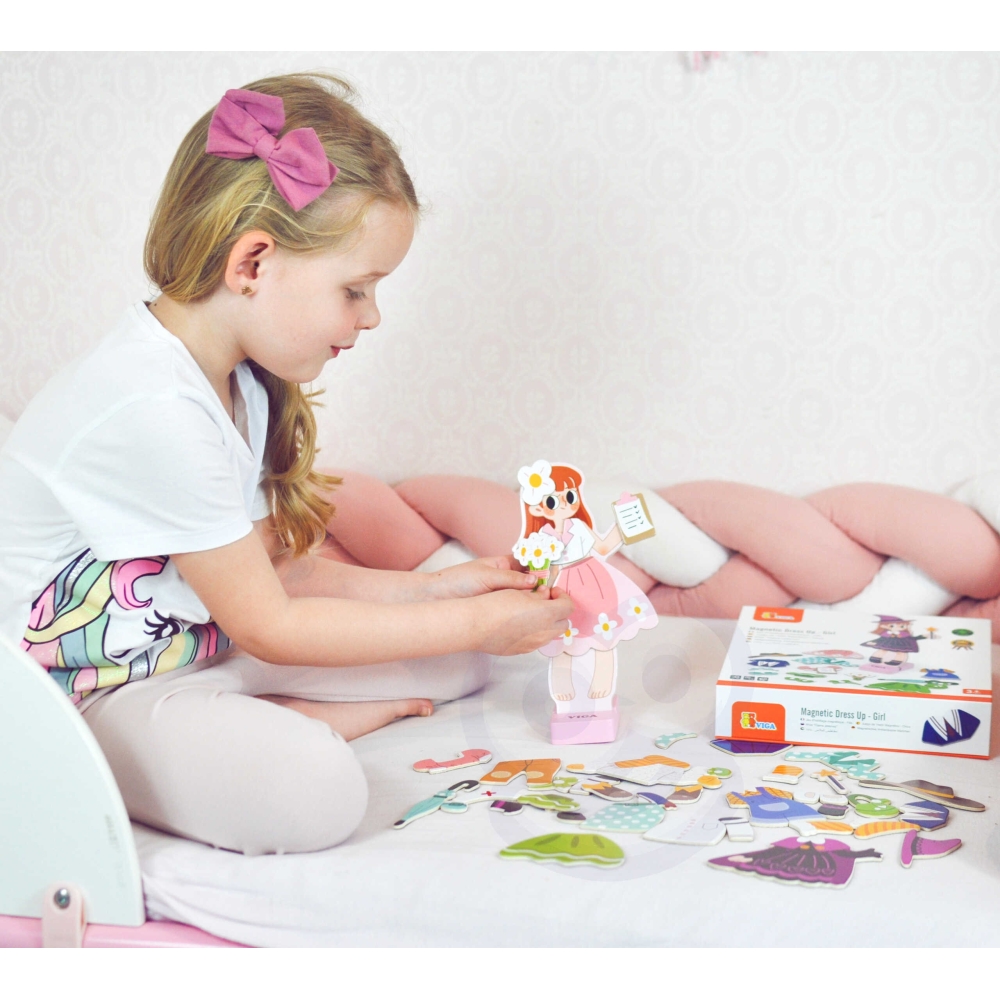 "Viga" medinė dėlionė Magnetinė edukacinė dėlionė "Dress-Up