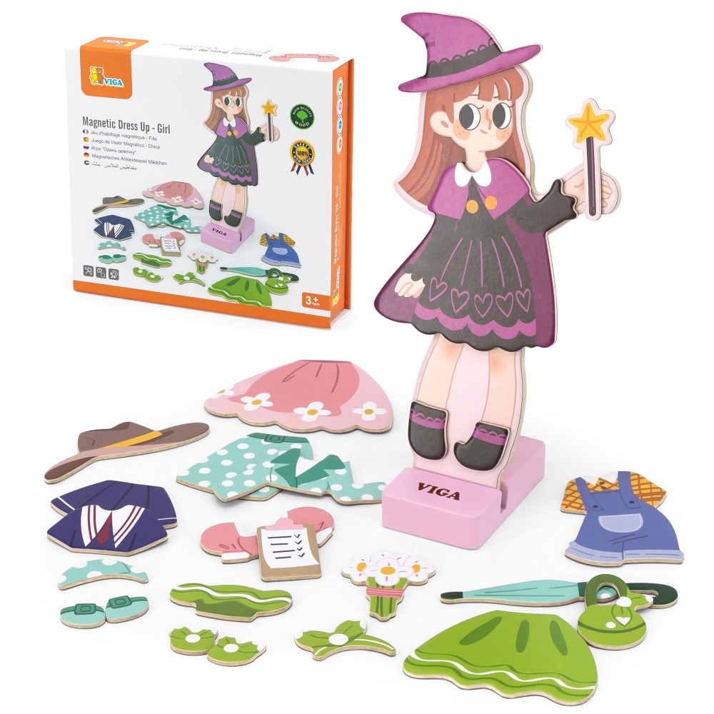 "Viga" medinė dėlionė Magnetinė edukacinė dėlionė "Dress-Up