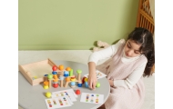 Medinė geometrinė blokų dėlionė VIGA, 52 vnt-Žaislai, Dėlionės, 3D - tūrinės dėlionės-e-vaikas