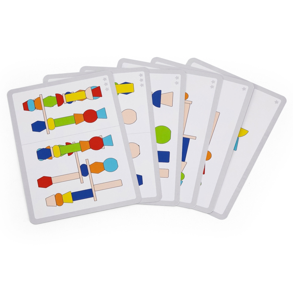 VIGA Wooden Geometric Blocks Puzzle 52 pcs.