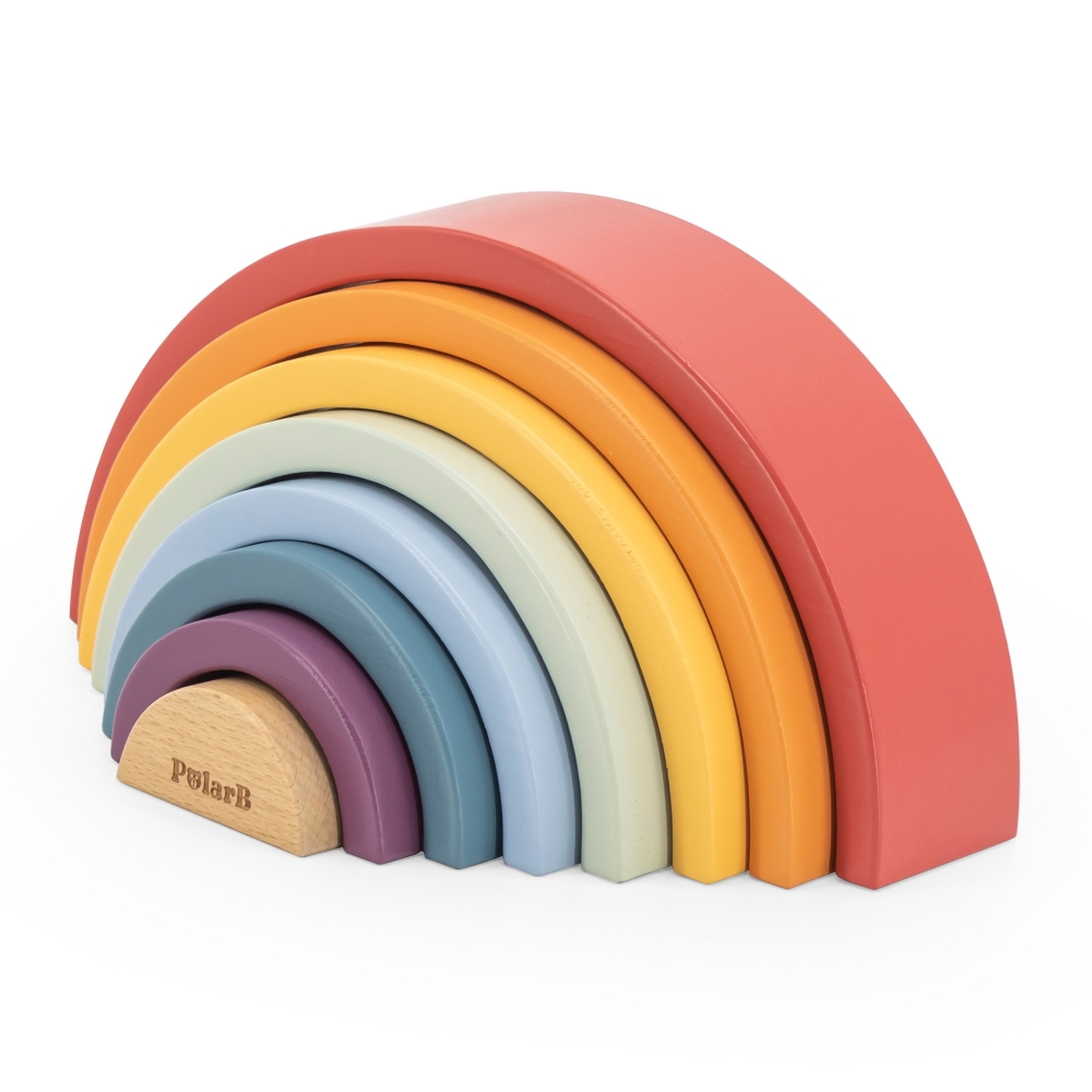 VIGA PolarB Wooden Rainbow Puzzle Creative Montessori Blocks