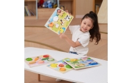 Medinė dėlionė VIGA Montessori 2-in-1 figūrėlės „Ūkis“-Žaislai, Dėlionės, Dėlionės patiems mažiausiems-e-vaikas