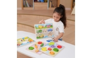 VIGA Wooden Puzzle Montessori 2-in-1 Figures Farm
