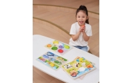Medinė dėlionė VIGA Montessori 2-in-1 figūrėlės „Ūkis“-Žaislai, Dėlionės, Dėlionės patiems mažiausiems-e-vaikas