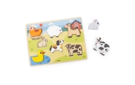 VIGA Wooden Puzzle Montessori 2-in-1 Figures Farm