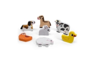 VIGA Wooden Puzzle Montessori 2-in-1 Figures Farm