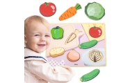 VIGA Drewniane Puzzle Układanka Montessori 2w1 Figurki Warzywa					