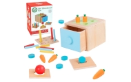 Medinė mokomoji dėžutė WOOPIE GREEN 4-in-1 Montessori rūšiuoklė Morkų žaidimas (FSC)-Žaislai, Kūdikiams, Mediniai, Žaislai mažyl
