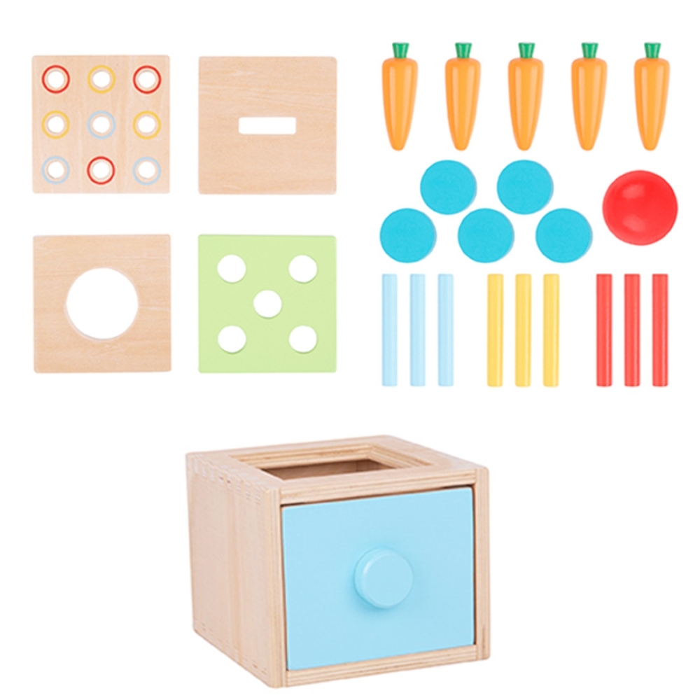 Medinė mokomoji dėžutė WOOPIE GREEN 4-in-1 Montessori rūšiuoklė Morkų žaidimas (FSC)-Žaislai, Kūdikiams, Mediniai, Žaislai mažyl
