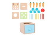 Medinė mokomoji dėžutė WOOPIE GREEN 4-in-1 Montessori rūšiuoklė Morkų žaidimas (FSC)