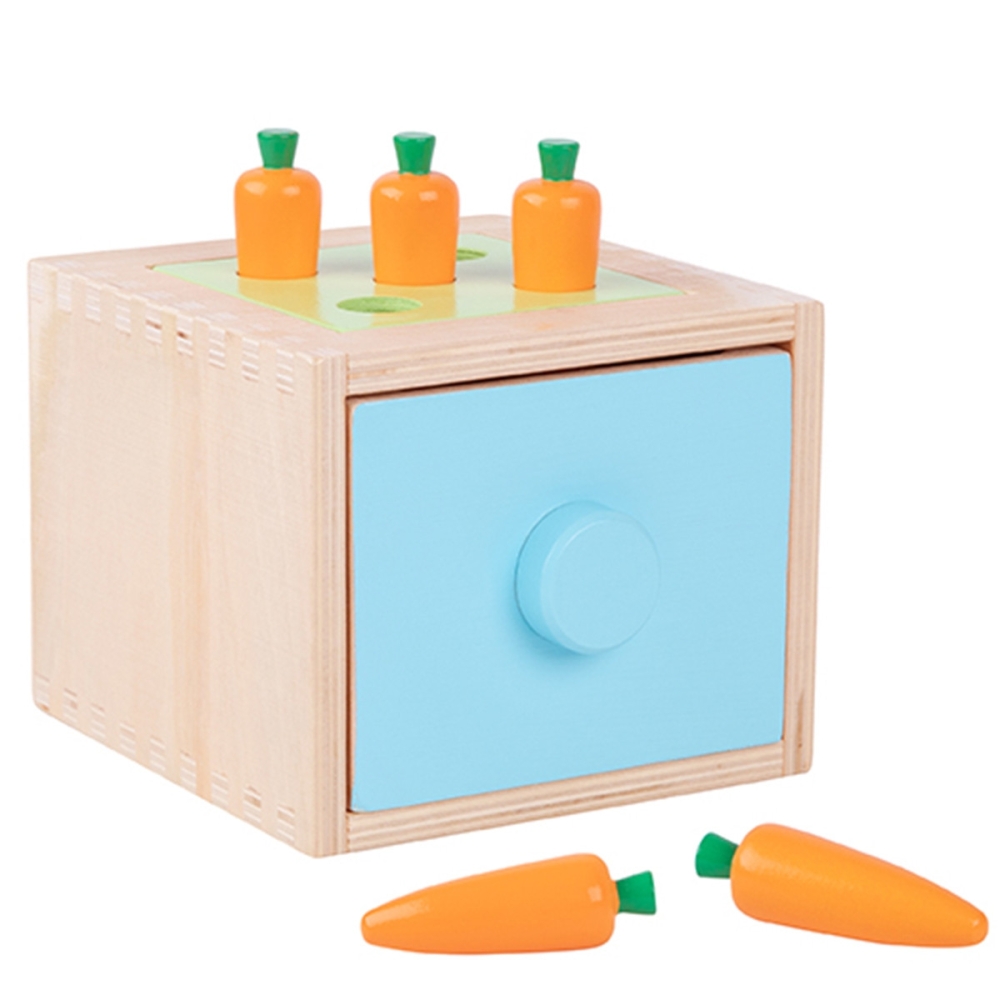 Medinė mokomoji dėžutė WOOPIE GREEN 4-in-1 Montessori rūšiuoklė Morkų žaidimas (FSC)-Žaislai, Kūdikiams, Mediniai, Žaislai mažyl