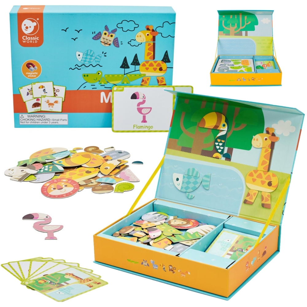 Magnetinė dėlionė CLASSIC WORLD Gyvūnai 60 el.