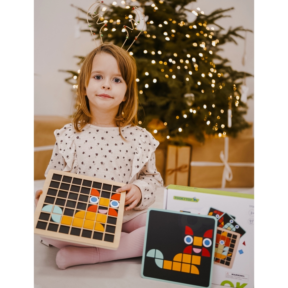 TOOKY TOY Wooden Mosaic Montessori Puzzle