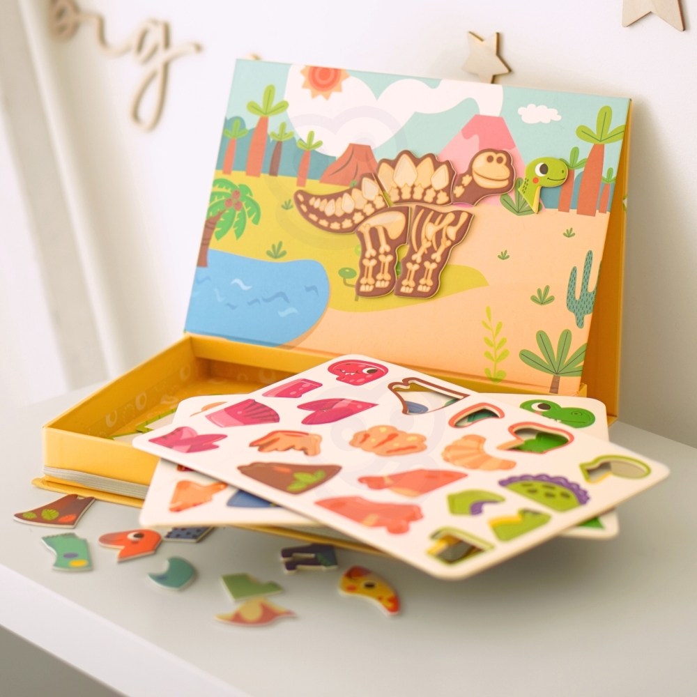 Magnetinė dėlionė TOOKY TOY Dinozaurai