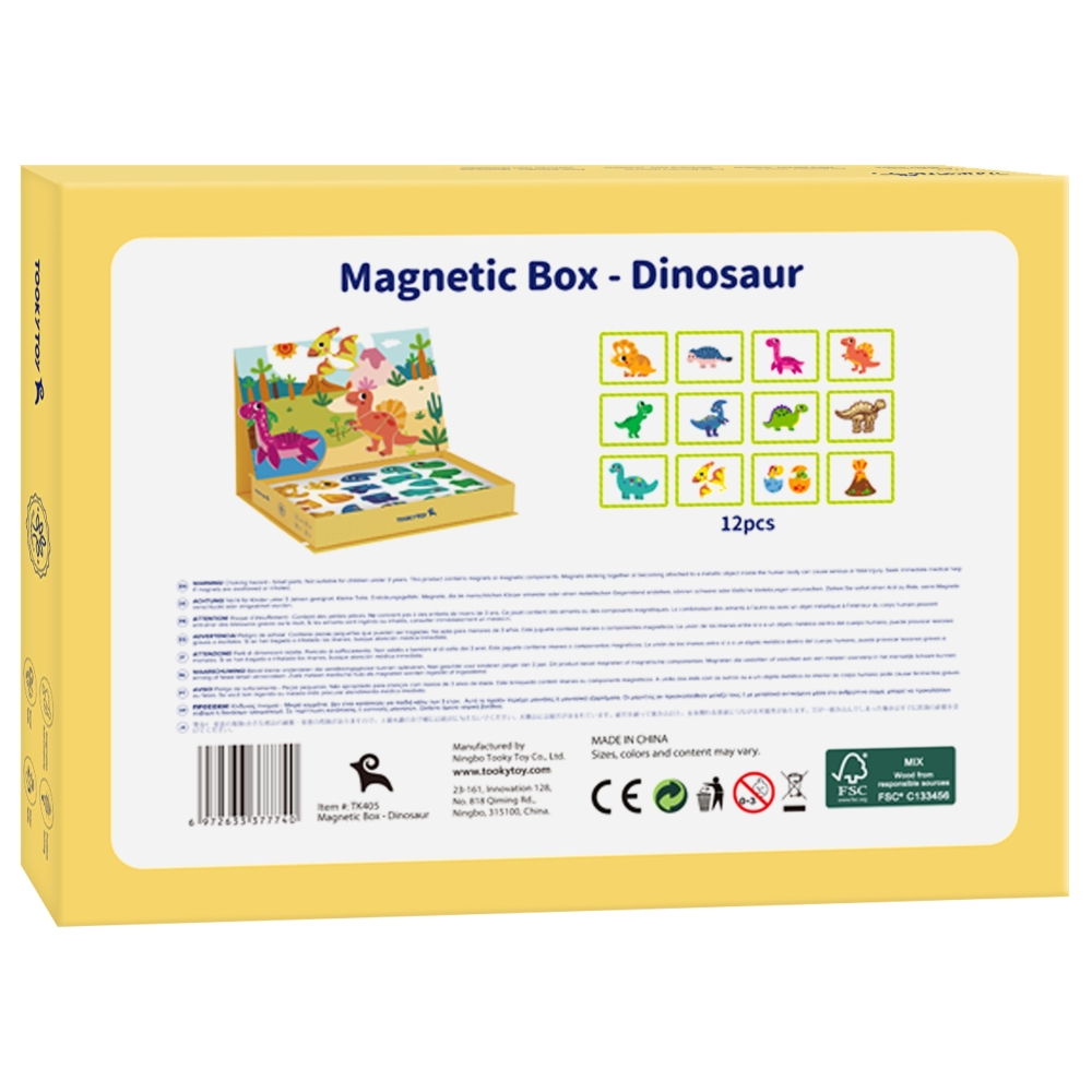 Magnetinė dėlionė TOOKY TOY Dinozaurai