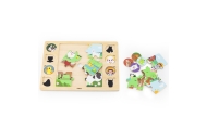 VIGA Wooden Puzzle Guess the Shadow - Farm Puzzle 17 pieces