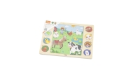 VIGA Wooden Puzzle Guess the Shadow - Farm Puzzle 17 pieces