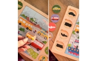 VIGA Drewniane Puzzle Odgadnij po Cieniu  - Środki Transportu Układanka 17 el.