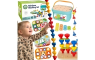 Medinė Montessori motorinė dėžė 12in1 FSC WOOPIE GREEN