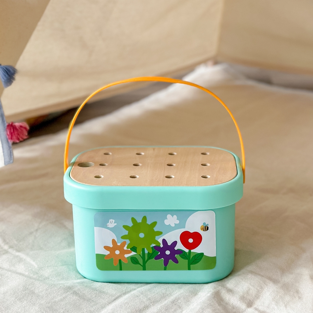 Medinė Montessori motorinė dėžė 12in1 FSC WOOPIE GREEN