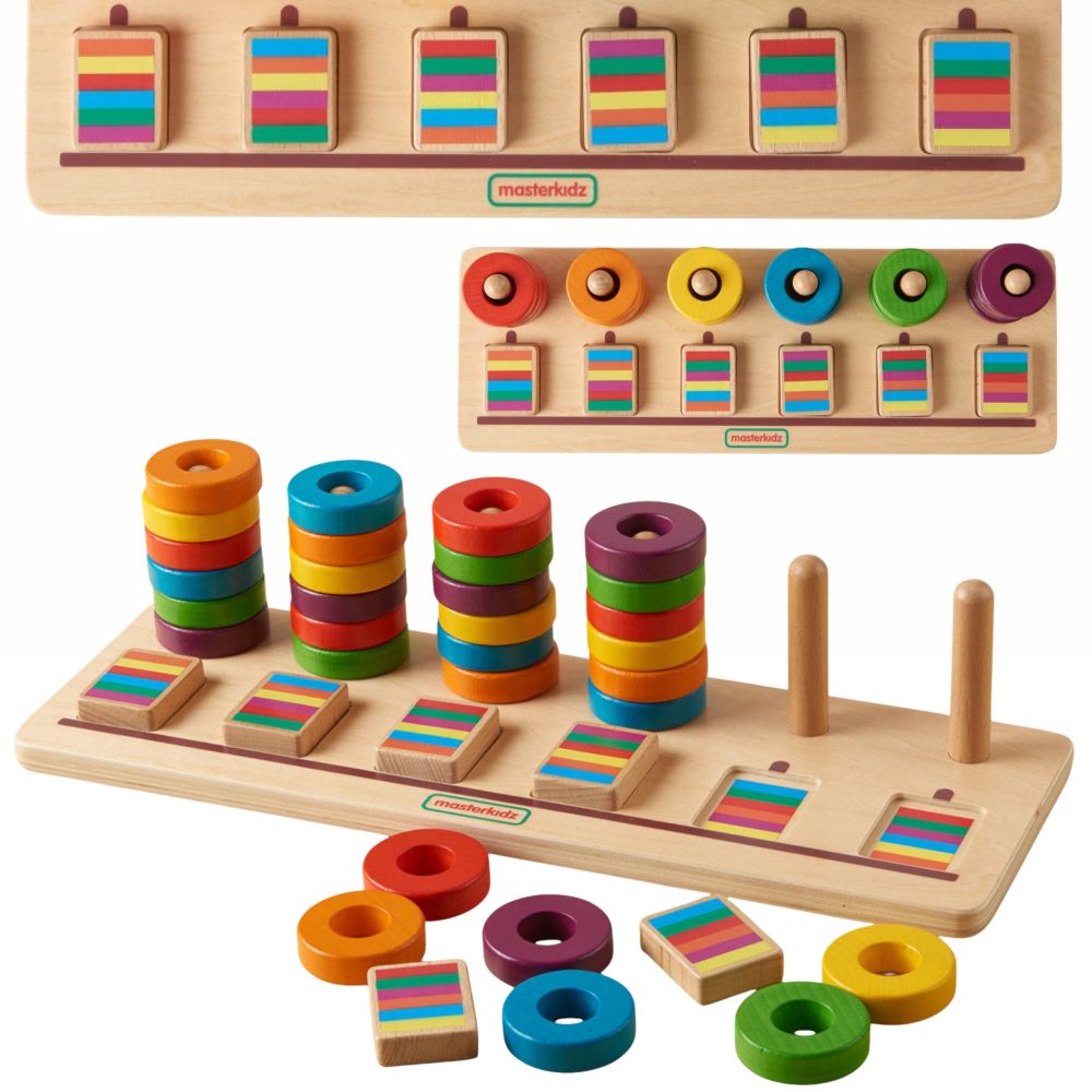 Mokymasis skaičiuoti ir spalvinti MASTERKIDZ Montessori dėlionės rūšiuotuvas