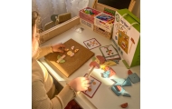 Medinė dėlionė vinis su plaktuku WOOPIE GREEN, 20 modelių 82 el.