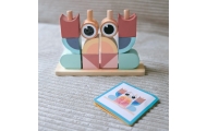 TOOKY TOY Krab Układanka Drewniana Stosy Klocki Bloki Pastelowy
