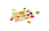 Montessori daržovių medinė dėlionė