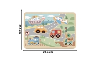 Medinė interaktyvi dėlionė TOOKY TOY Transporto priemonės