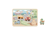 TOOKY TOY Drewniane Interaktywne Puzzle Pojazdy
