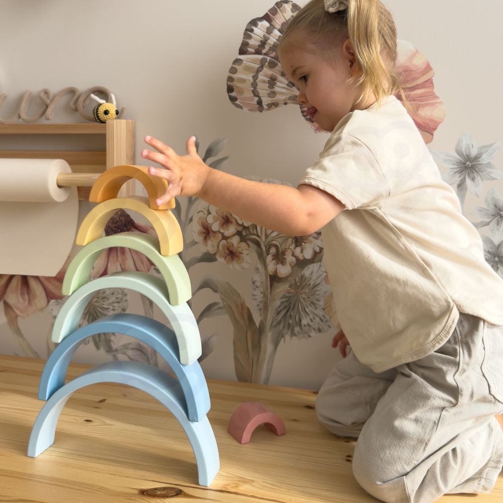 Pastelinė dėlionė Montessori medinės kaladėlės TOOKY TOY