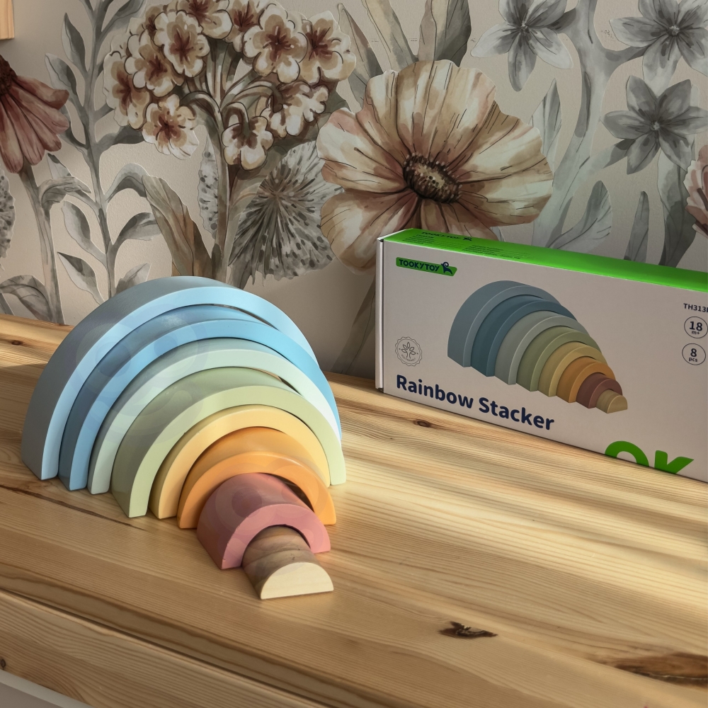 Pastelinė dėlionė Montessori medinės kaladėlės TOOKY TOY