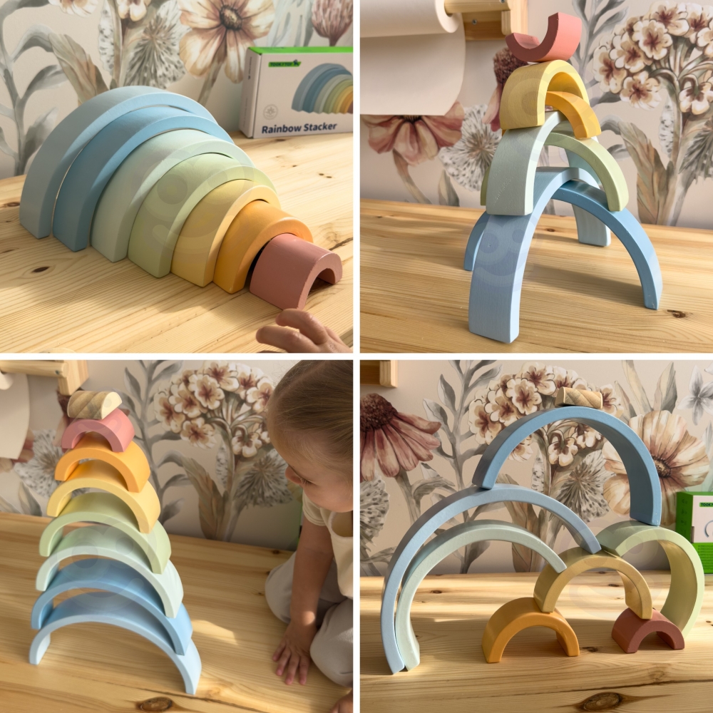 Pastelinė dėlionė Montessori medinės kaladėlės TOOKY TOY