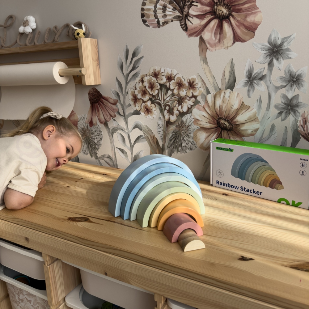 Pastelinė dėlionė Montessori medinės kaladėlės TOOKY TOY