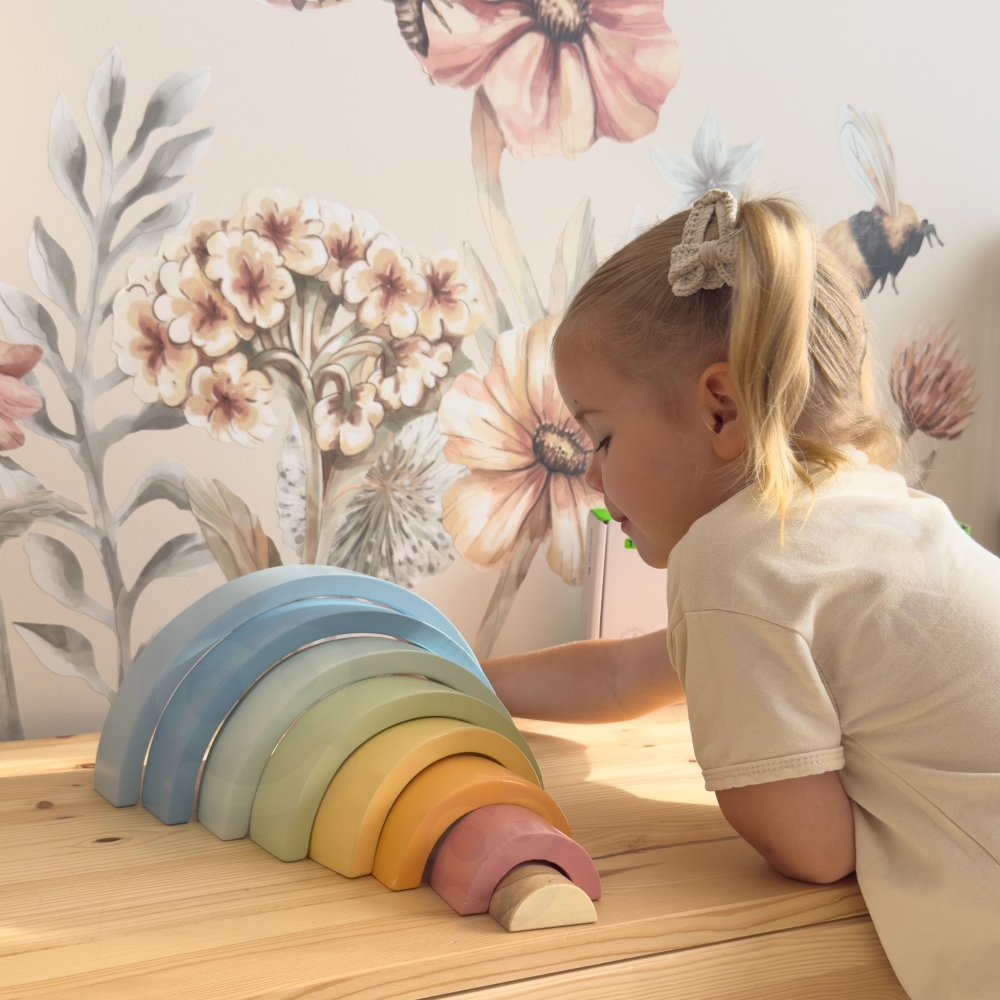 Pastelinė dėlionė Montessori medinės kaladėlės TOOKY TOY
