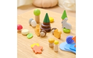 VIGA Wooden Blocks Colorful Forest Tales Box 58 pcs.