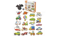 VIGA Wooden Vehicle Magnets Set