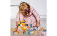 VIGA PolarB Set of wooden blocks in a bucket - 60 pieces					