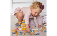 VIGA PolarB Set of wooden blocks in a bucket - 60 pieces					
