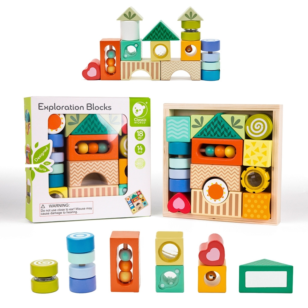 Medinė daugiafunkcinė dėlionė CLASSIC WORLD 7 funkcijos Formos Garsas MONTESSORI 14 el.-Žaislai, Kūdikiams, Mediniai, Žaislai ma