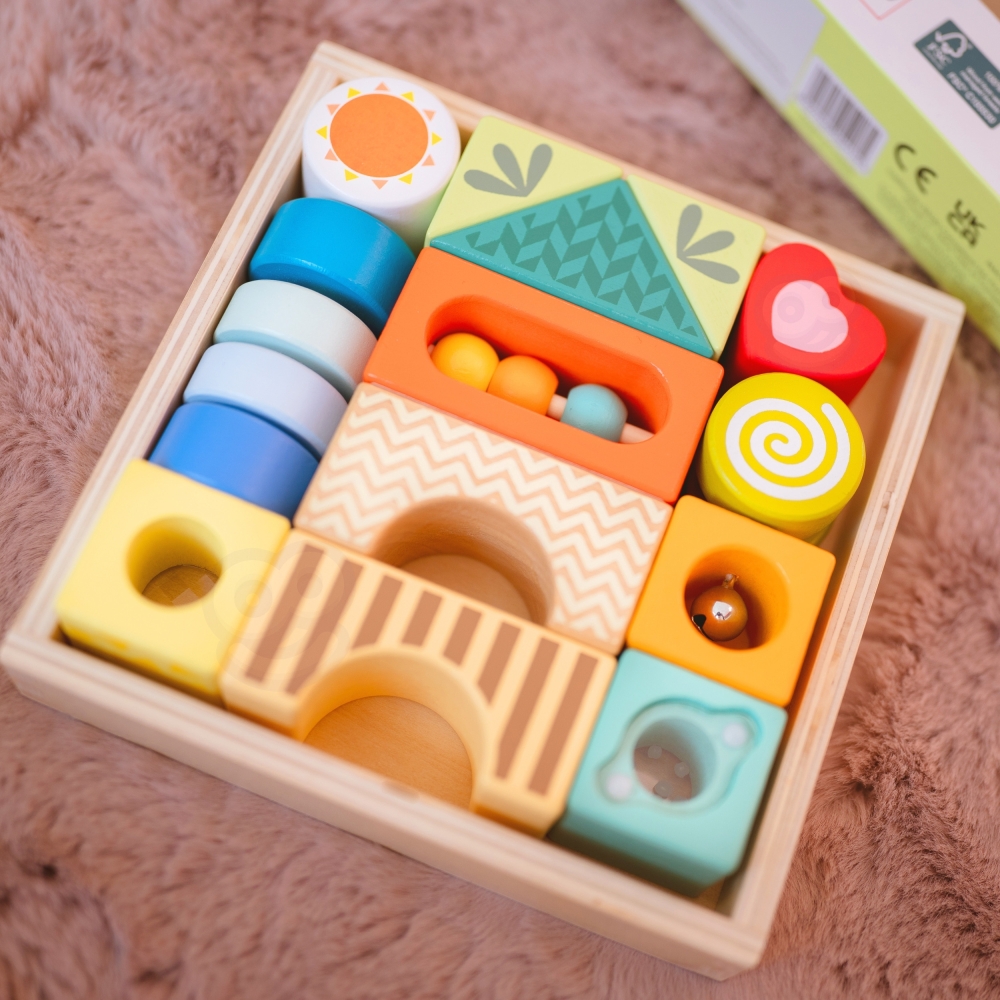 Medinė daugiafunkcinė dėlionė CLASSIC WORLD 7 funkcijos Formos Garsas MONTESSORI 14 el.-Žaislai, Kūdikiams, Mediniai, Žaislai ma