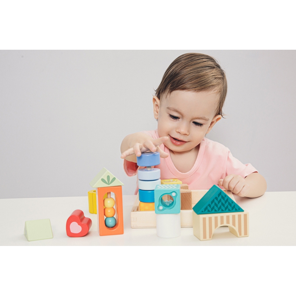 Medinė daugiafunkcinė dėlionė CLASSIC WORLD 7 funkcijos Formos Garsas MONTESSORI 14 el.-Žaislai, Kūdikiams, Mediniai, Žaislai ma