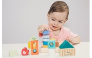 CLASSIC WORLD Wooden Sensory Blocks 7 Functions Multifunctional Puzzle Shapes Sound MONTESSORI 14 pcs.