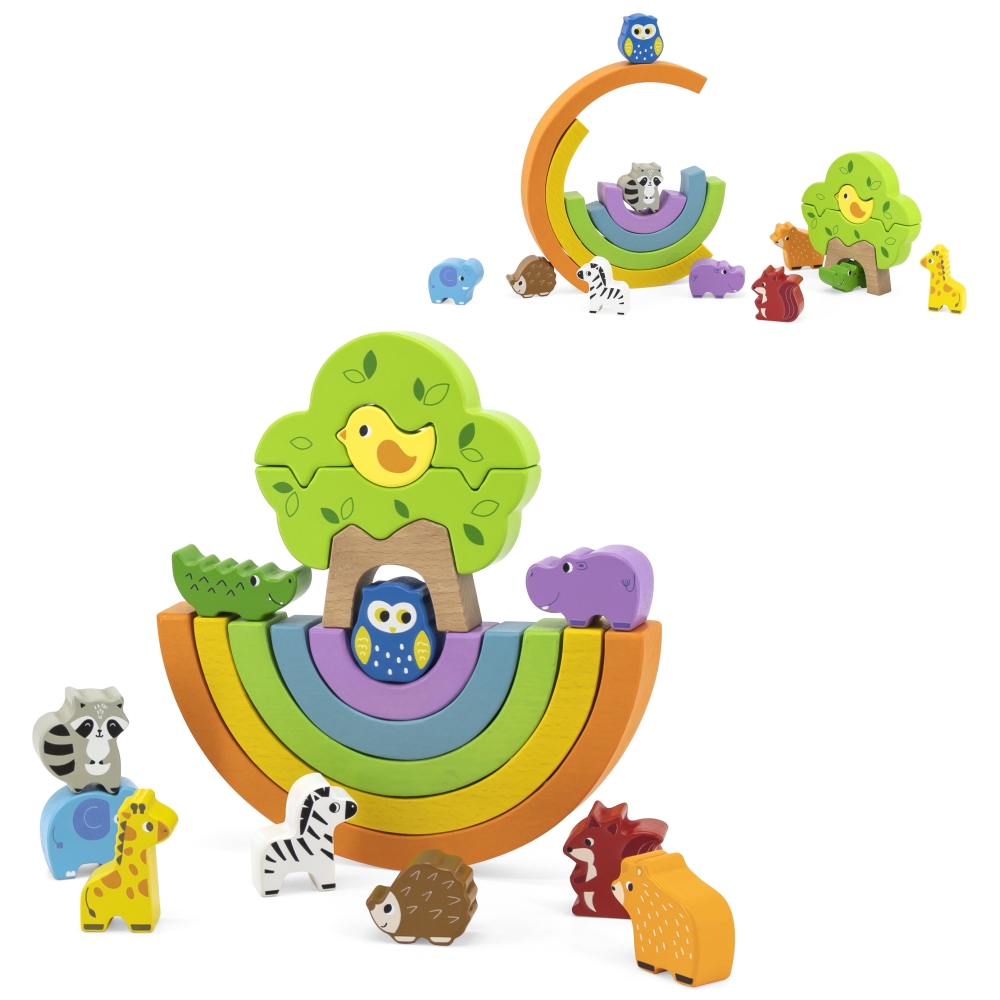 VIGA Wooden Rainbow Puzzle Creative Montessori Blocks