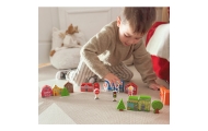 TOOKY TOY Drewniany Zestaw Budynków i Figurek Miasto